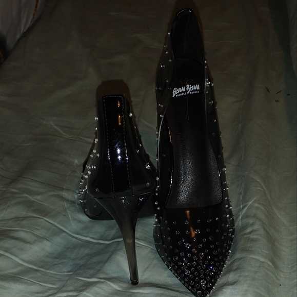 Rhinestone black jellie heels - Picture 4 of 4